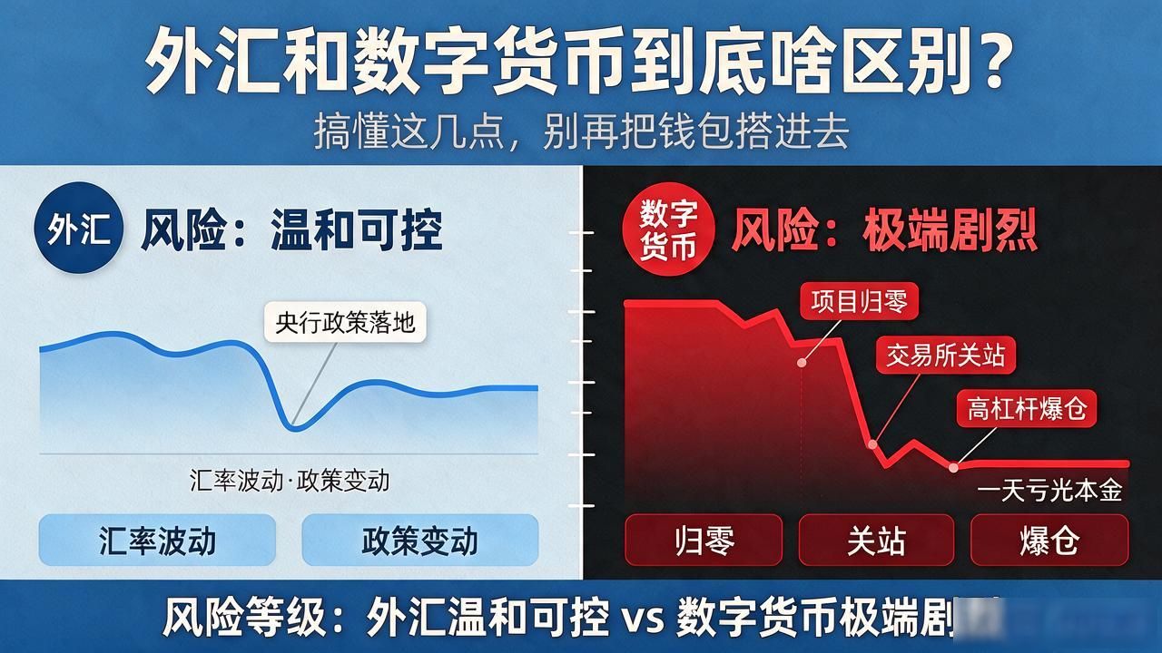 外汇和数字货币到底啥区别？搞懂这几点，别再把钱包搭进去