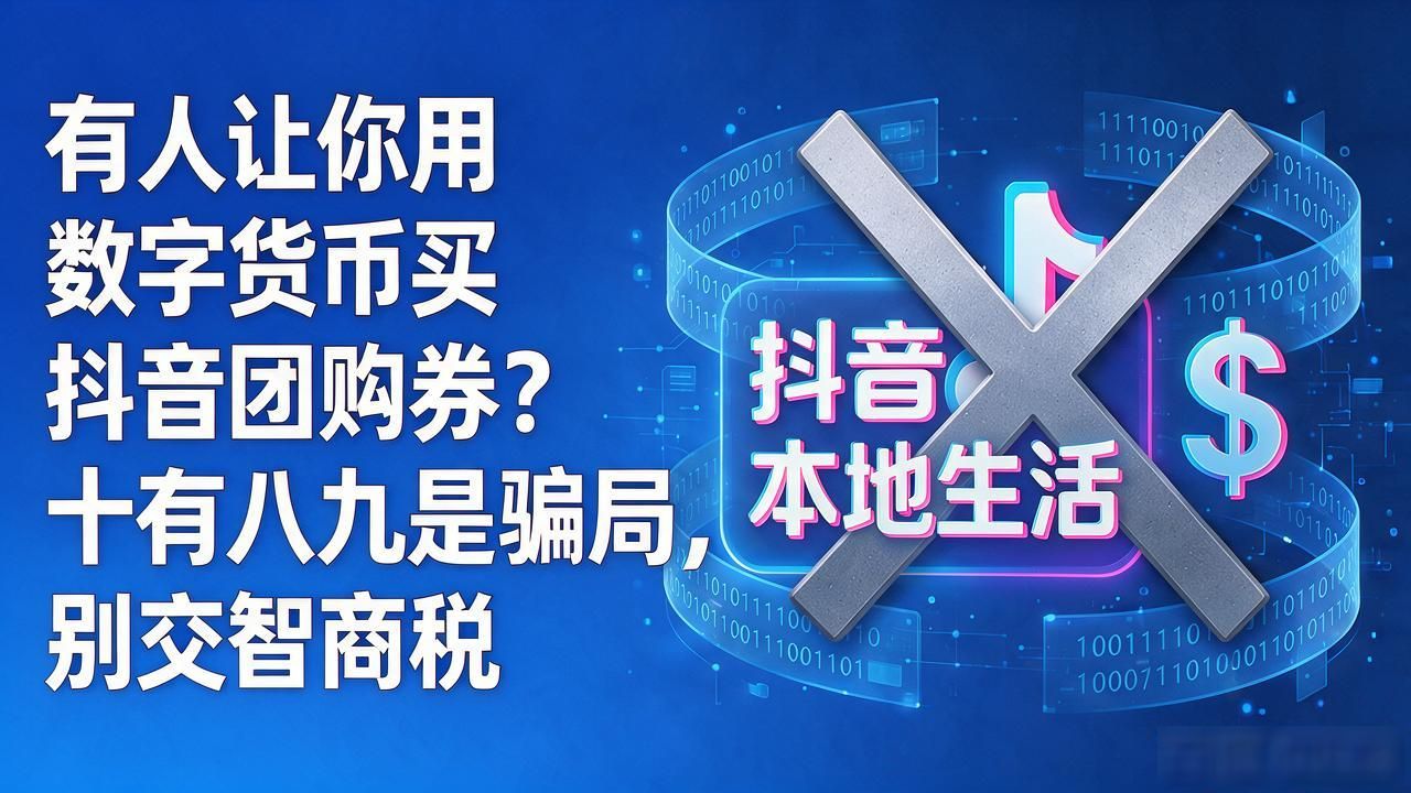 有人让你用数字货币买抖音团购券？十有八九是骗局，别交智商税