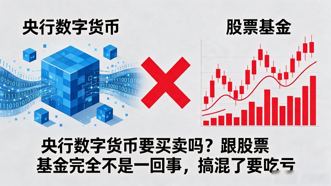 央行数字货币要买卖吗？跟股票基金完全不是一回事，搞混了要吃亏